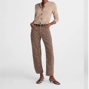 Madewell Darted Barrel-Leg Jean - Leopard Mocha